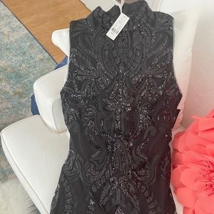 Sexy black sequin dress